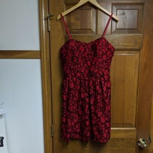 NWT Lily Rose Red Lace Floral Mini Dress - XL